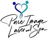Heart-shaped spa logo with cursive text